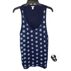 J CREW Top Womens L  lace overlay Floral Sleeveless Shirt tank